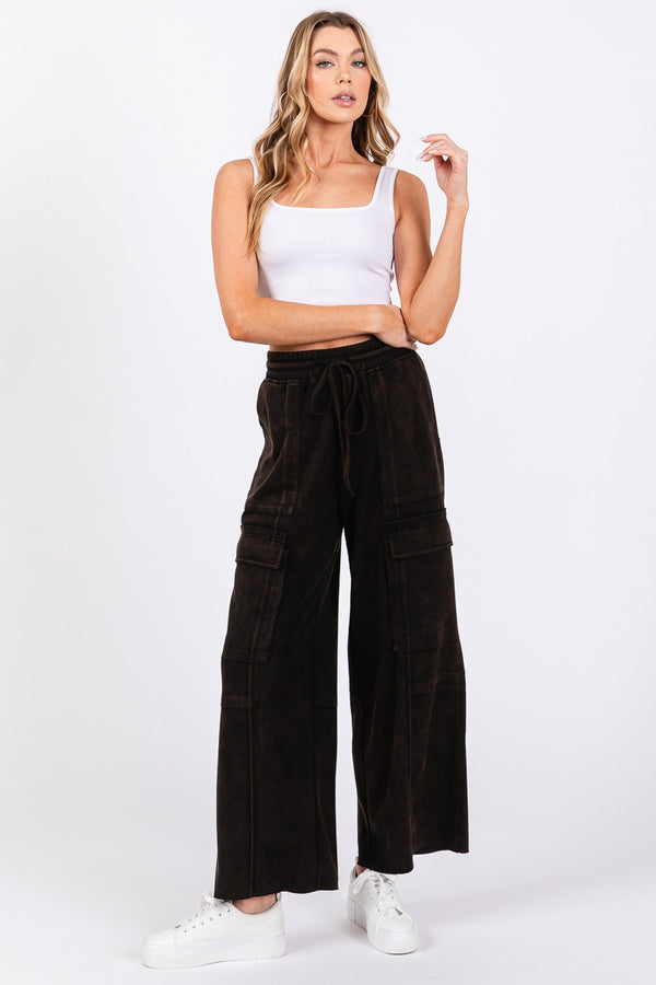 Good Vibes Mineral Washed Cargo Pants