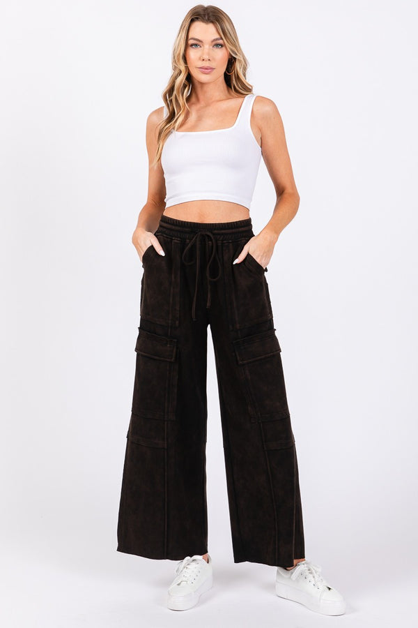 Good Vibes Mineral Washed Cargo Pants