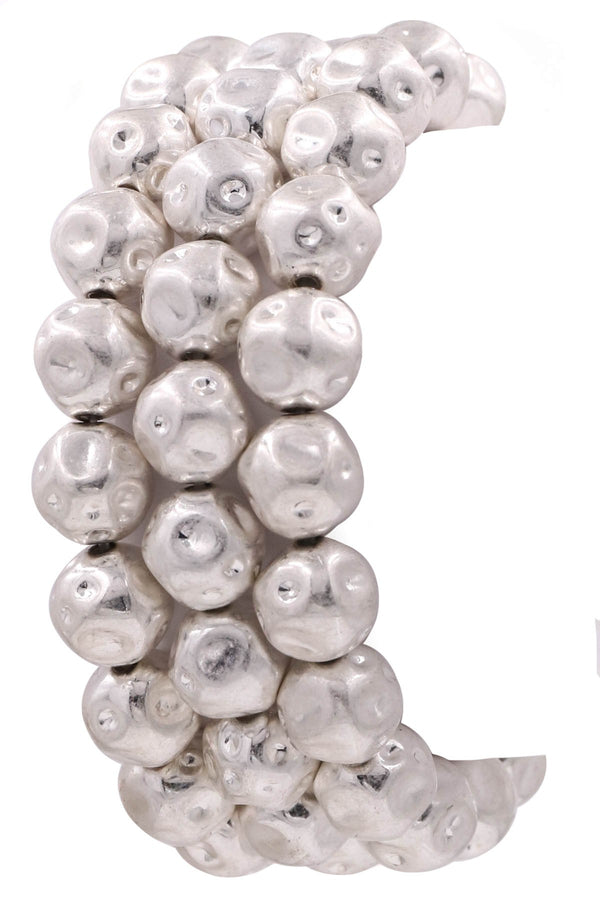 Gold Hammered Bracelet Set - Set of 3