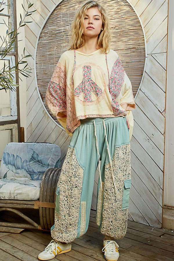 Oversized Peace Sign Floral Top