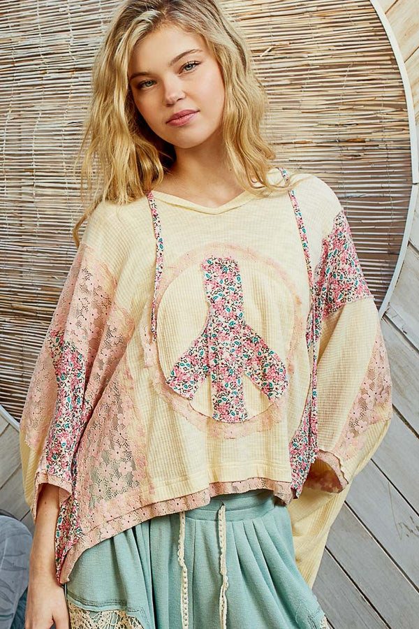 Oversized Peace Sign Floral Top