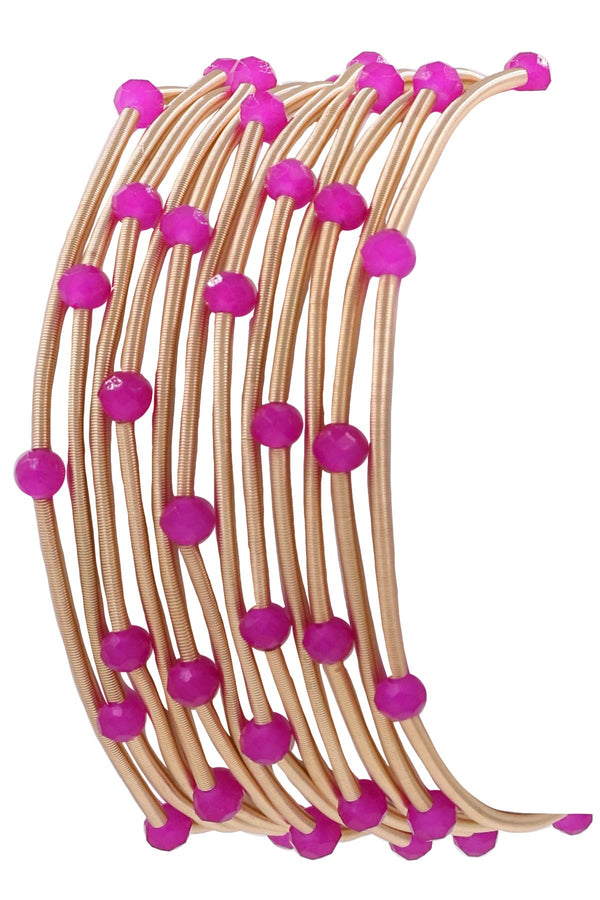 Beaded Wire Bracelet Stack