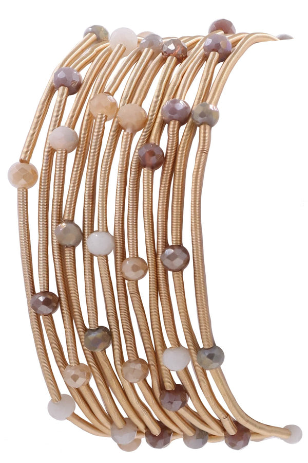 Beaded Wire Bracelet Stack
