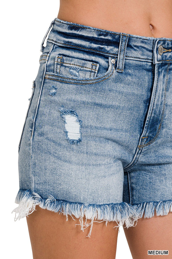 The Riley Denim Shorts - Light Wash