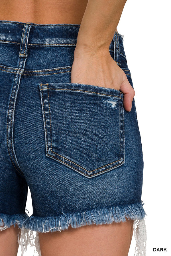 The Riley Denim Shorts - Dark Denim