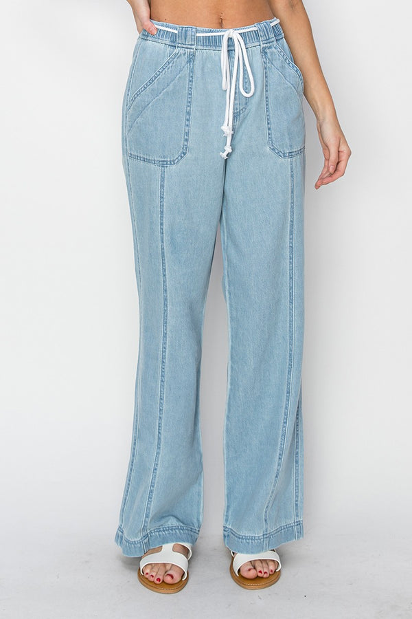 The Kami - High Rise Straight Pull On Jeans