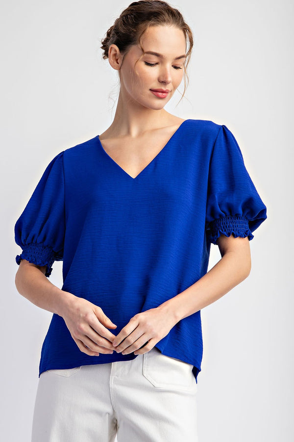Royal Blue Smock Sleeve Top