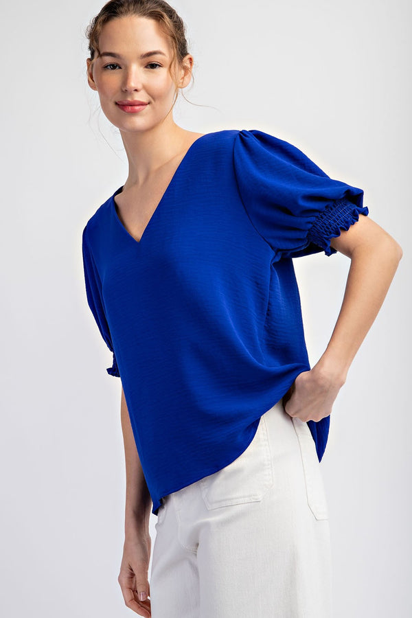 Royal Blue Smock Sleeve Top