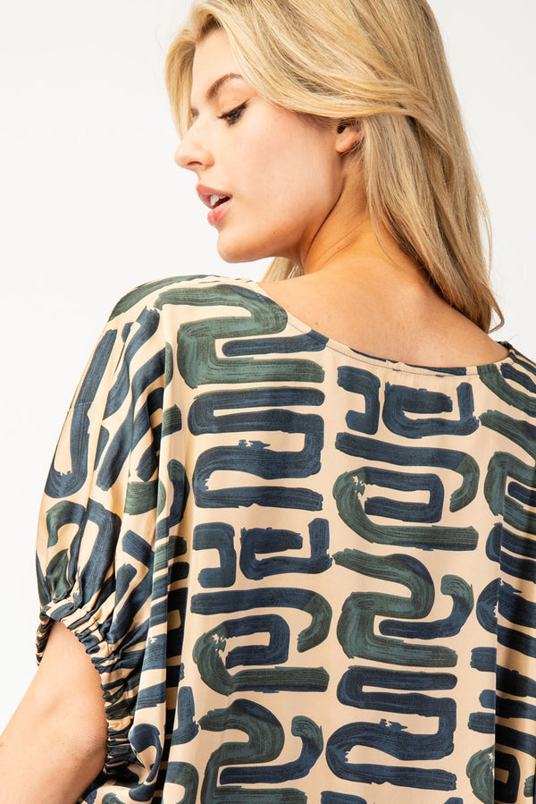 Printed Round Neck Top