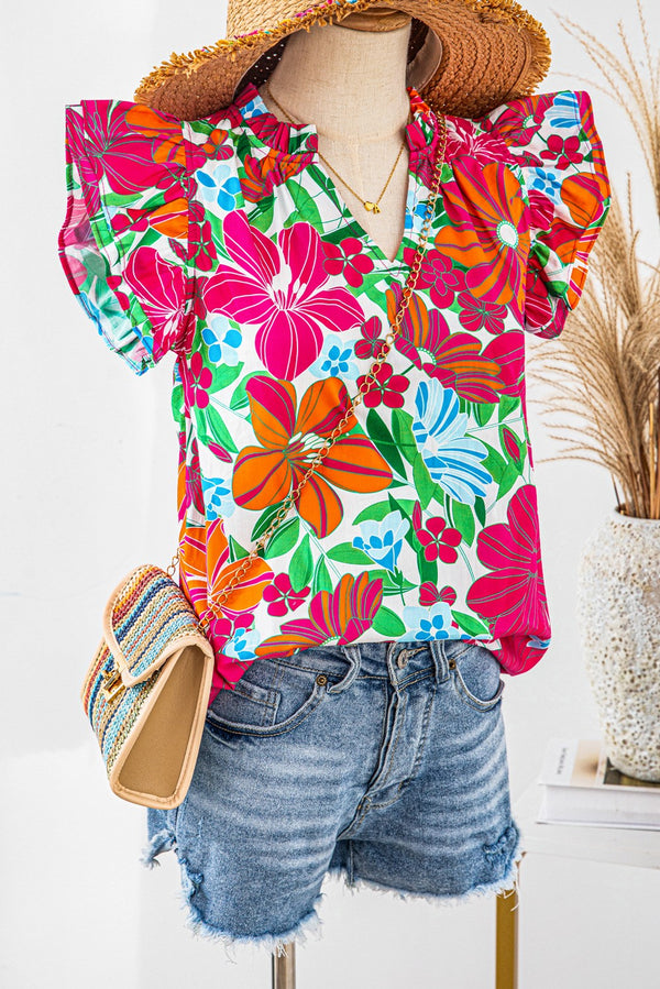 Blossom Delight V Neck Top