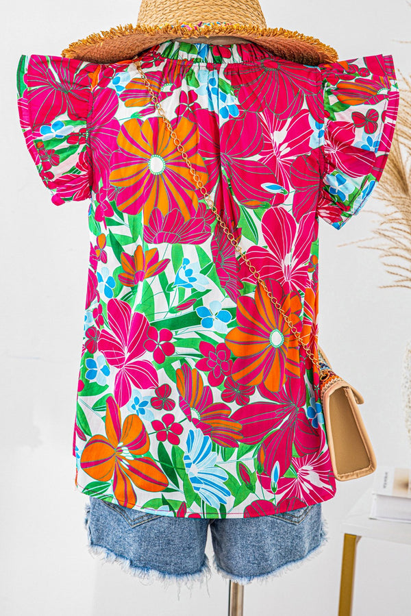 Blossom Delight V Neck Top