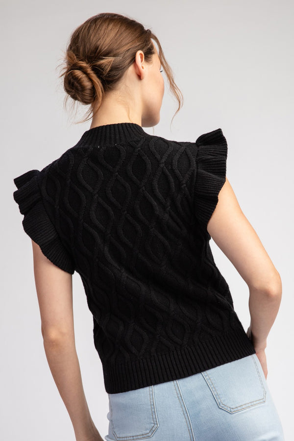 Ruffle Sleeve Sweater Top