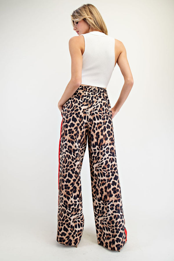 She's Iconic Leopard Red Stripe Pants