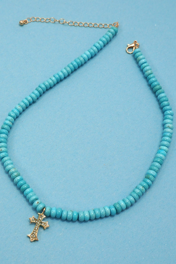 Natural Semi Precious Stone Beaded Charm Necklace