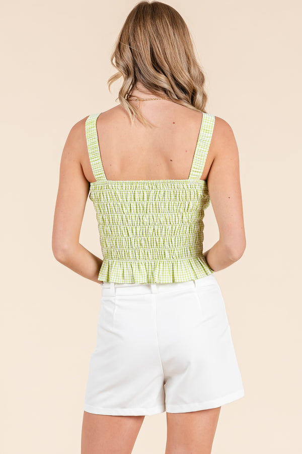 Gingham and Bow Tank Top