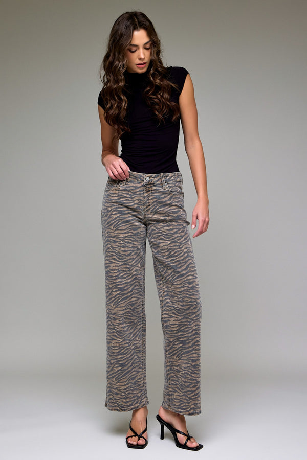 Tiger Print Denim Jeans