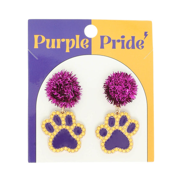 Game Day Paw Print Earrings