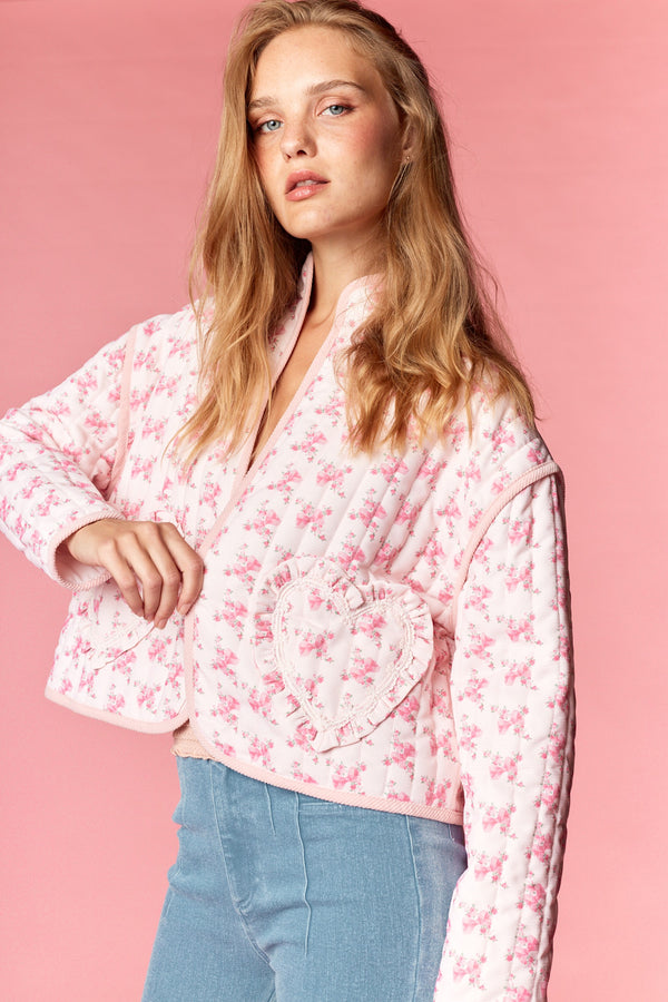 I Heart Bows Quilted Jacket