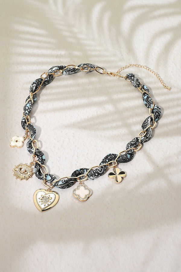 Scarf Necklace with Heart