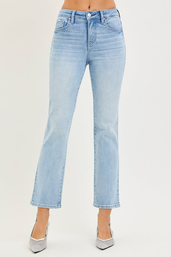 The London Denim | Tummy Control High Rise Crop Straight Jeans | RISEN
