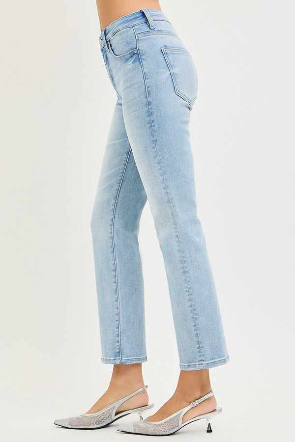 The London Denim | Tummy Control High Rise Crop Straight Jeans | RISEN