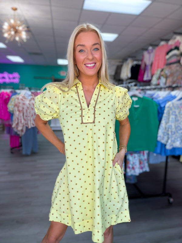 The Polished Polka Mini Dress