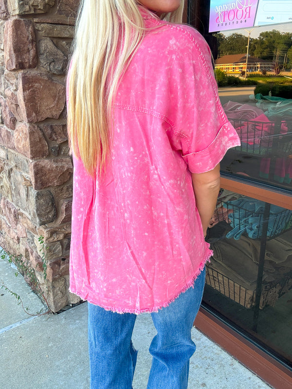 Mineral Washed Vintage Button Down Top