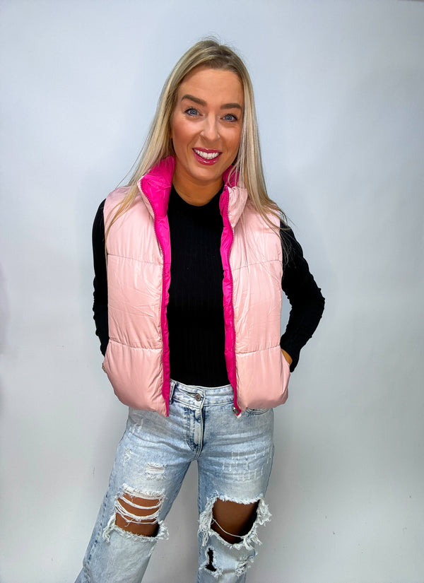 Two Sides to Every Story Reversable Puffer Vest