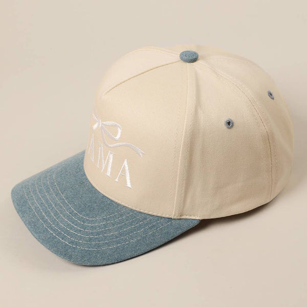 MAMA Ribbon Embroidered Two-Tone Trucker Hat