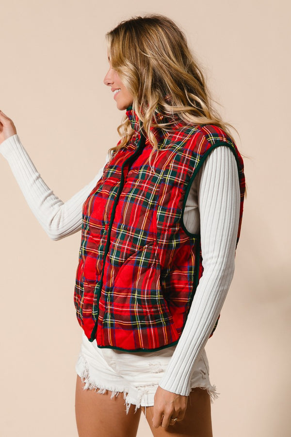Vintage Christmas Plaid Vest