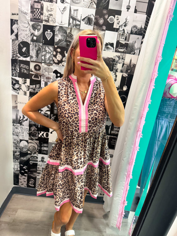 Starting New Animal Print Pink Dress