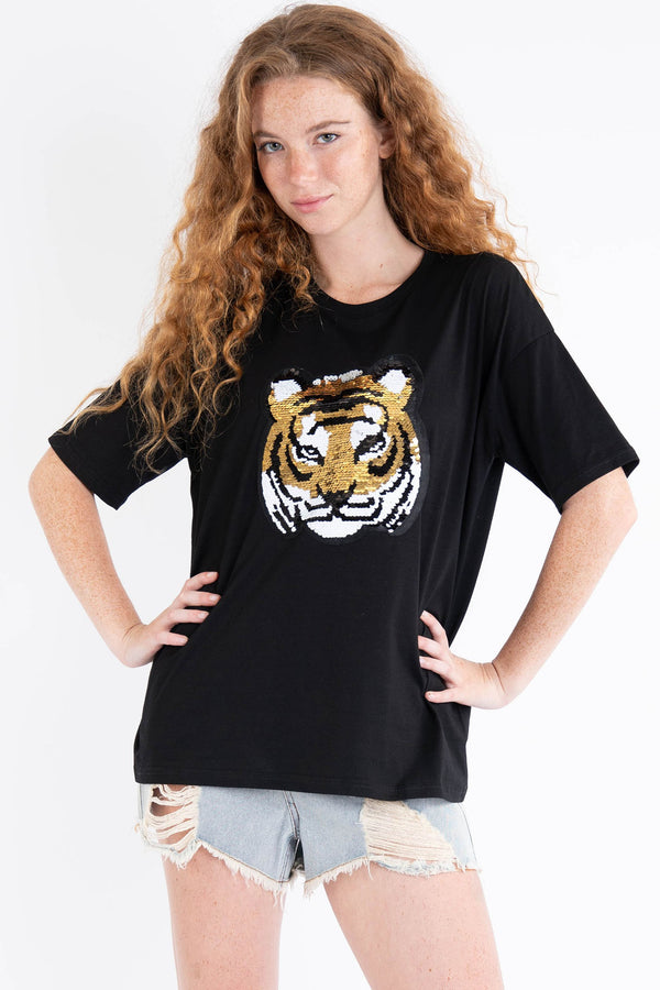 Tiger Sequin Top - FINAL SALE