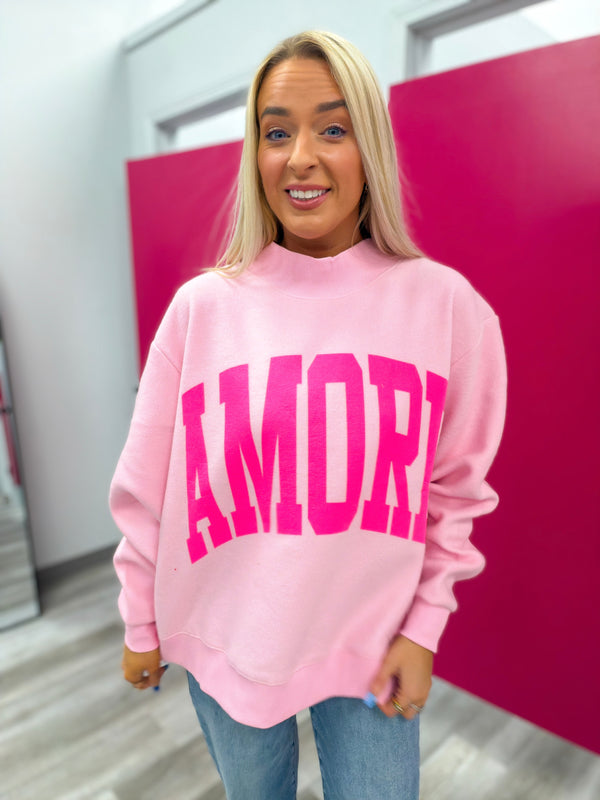 AMORE Reversible Mock Neck Sweatshirt