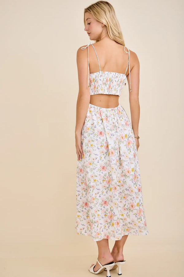 You Have Me Scallop Floral Dress