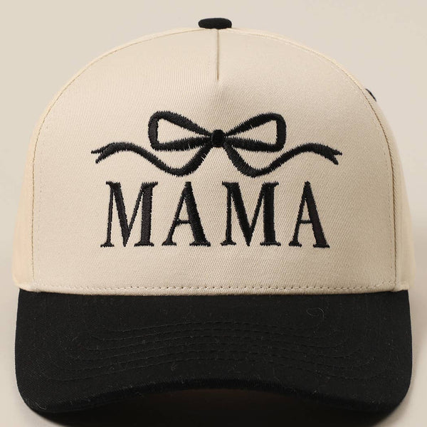 MAMA Ribbon Embroidered Two-Tone Trucker Hat