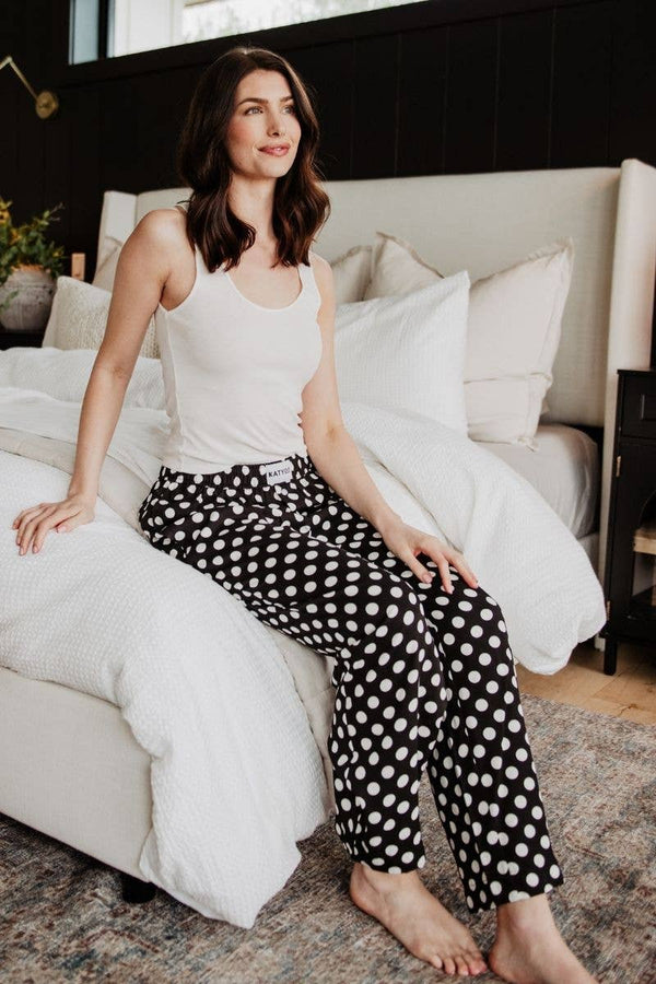 Black & White Polka Dots Soft Boxer Pants
