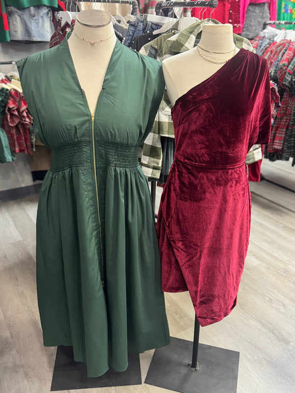 Wine Kisses Velvet Dress | Online Only