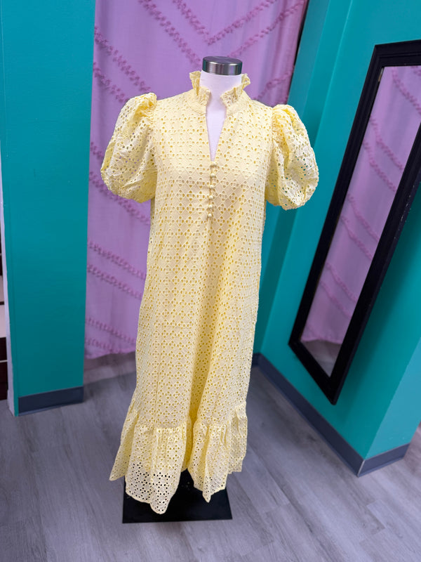 Sweet Escape Eyelete Mid Dress