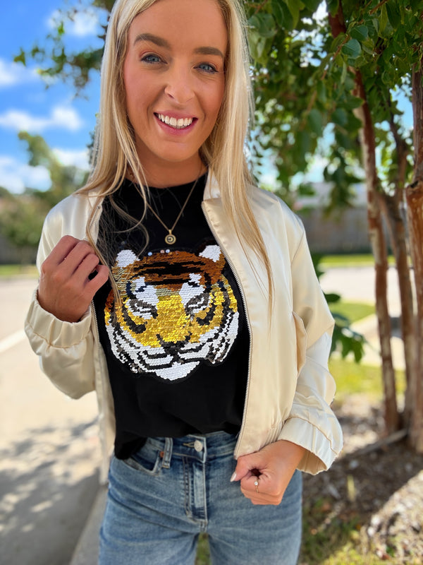 Tiger Sequin Top - FINAL SALE