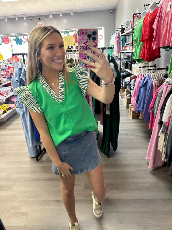 Stripe Color and Sleeve Top