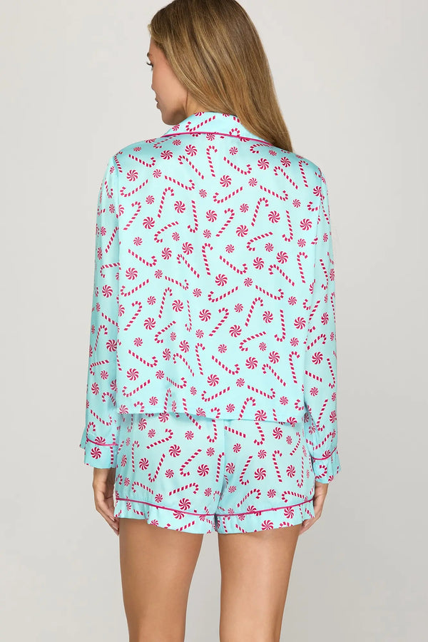 The Sweetest Dreams Blue and Pink Peppermint Pajamas