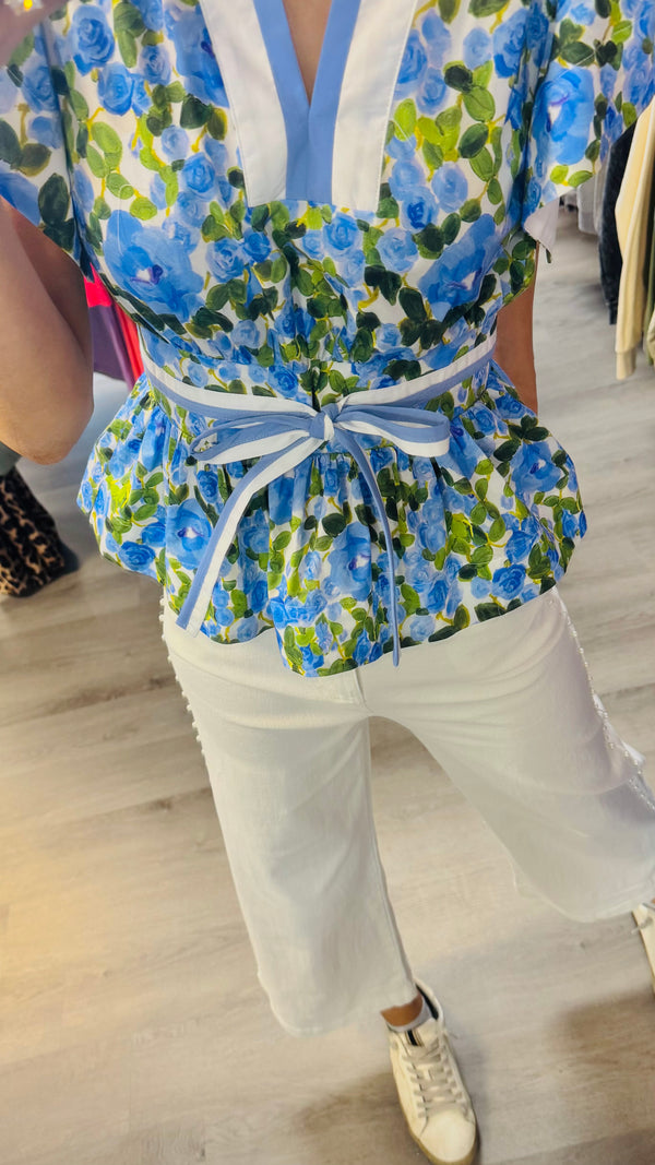 Floral Frill Top
