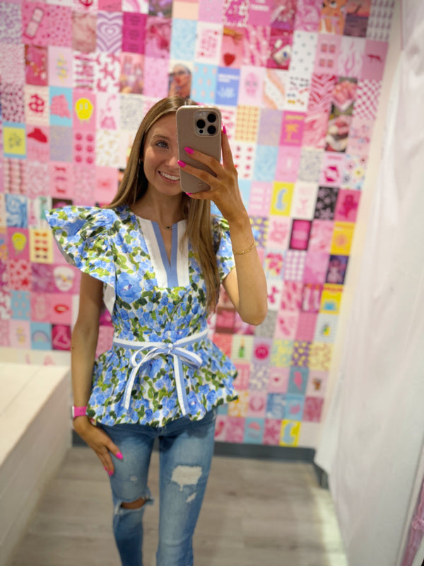 Floral Frill Top