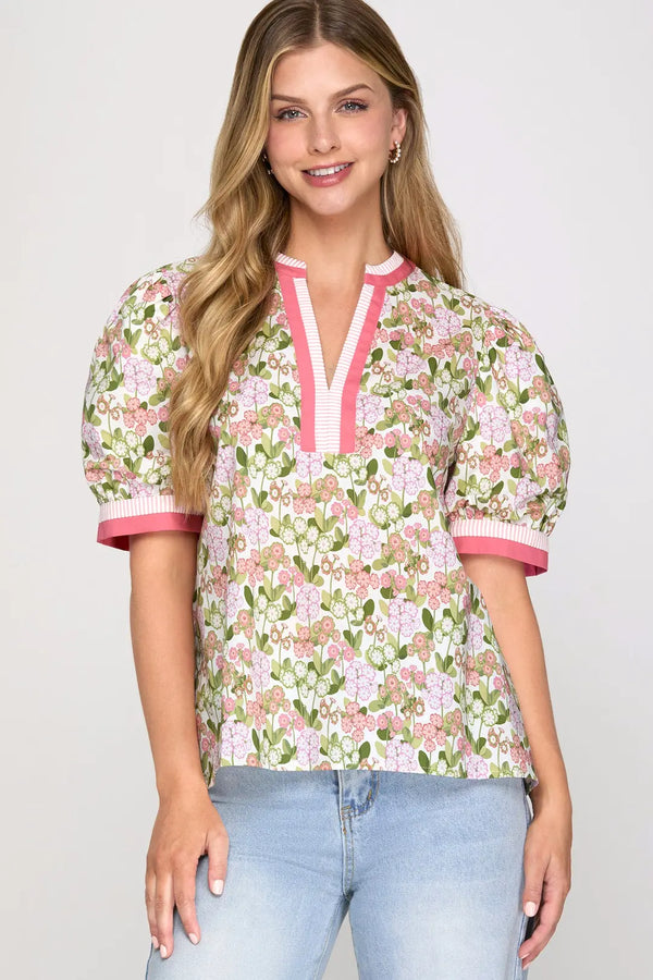 Poised in Petals Top | Pink