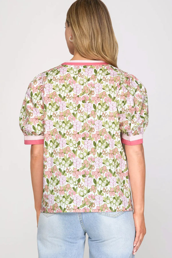 Poised in Petals Top | Pink