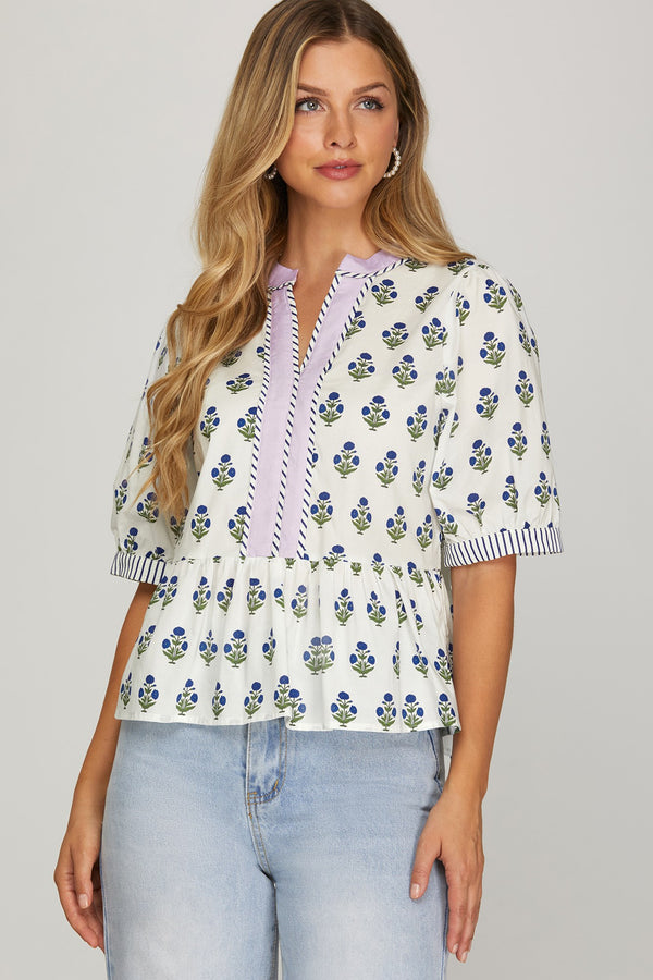 The Bluebell Daydream Peplum Top