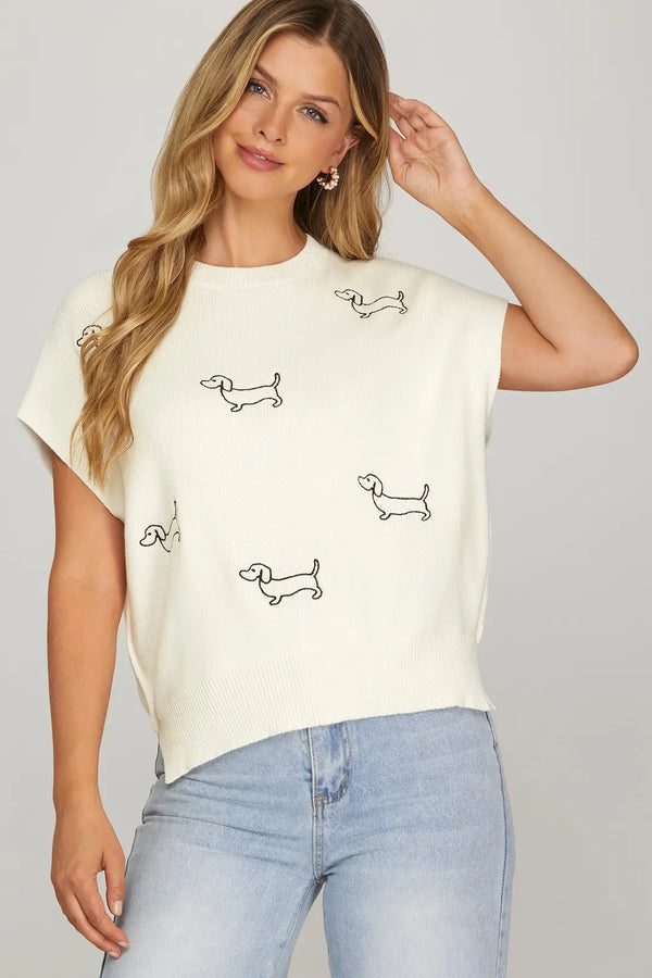 The Goodest-Boy Dog Sweater | Cream
