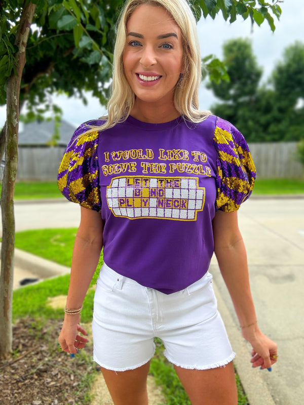 Tiger Sequin Funny Gameday Top