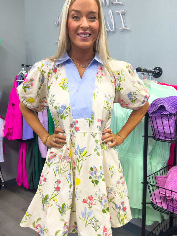 Got To Be Mine Collared Floral Dress | ONLINE ONLY