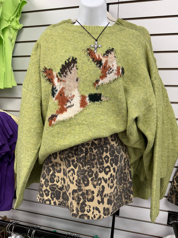 Flying Ducks Knit Sweater